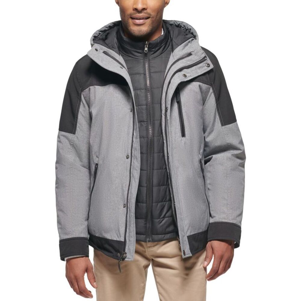 Club Room Mens 3-In-1 Hooded Parka Coat, NWT